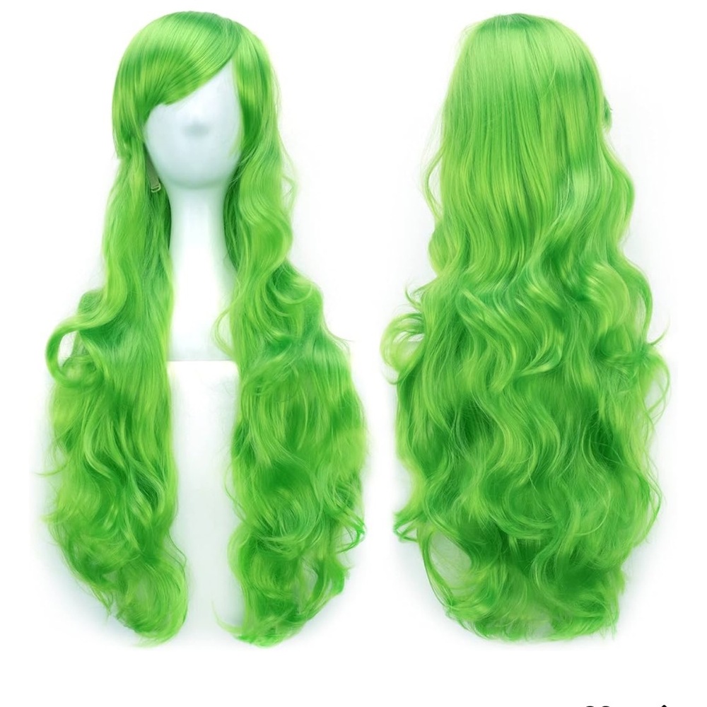 New in Package Long Curly Natural Hair Cosplay Wig with Bangs Colorful Halloween